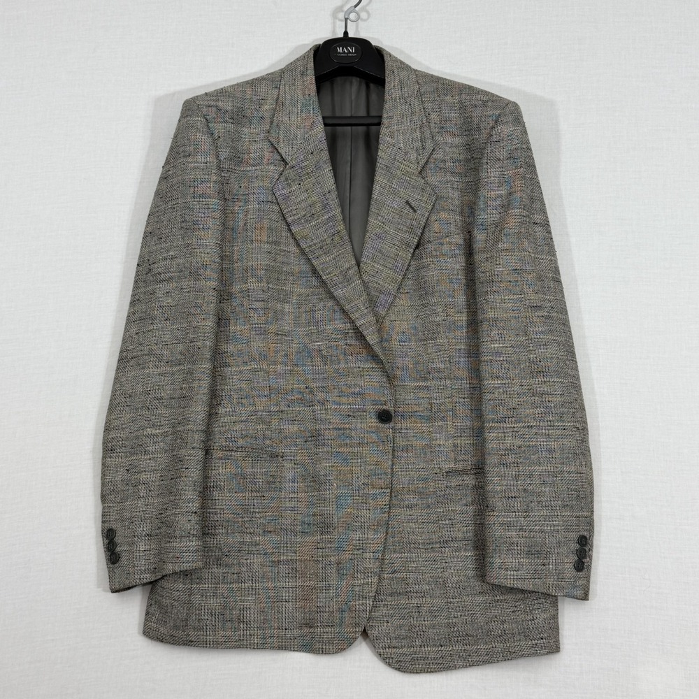 Mani by Giorgio Armani 42L Blazer Jacket Sport Coat Wool Silk Cotton Italy